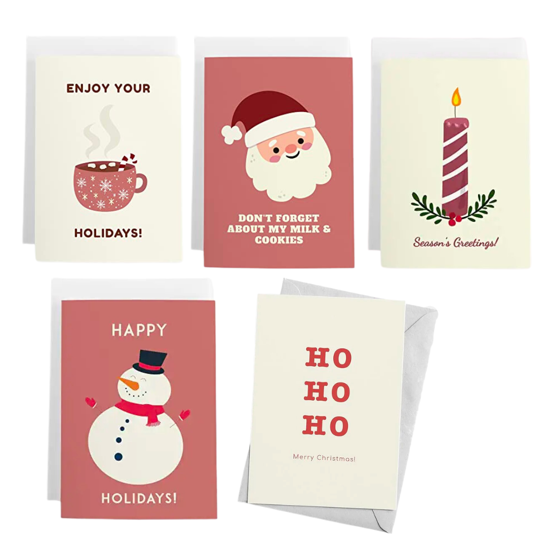 Happy Holidays Pack of 5 Holiday Cards