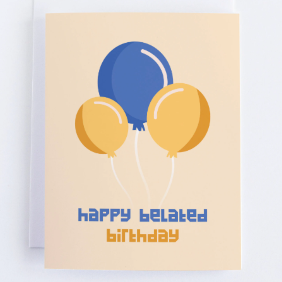 Happy Belated Birthday Balloons Greeting Card Cardcraft