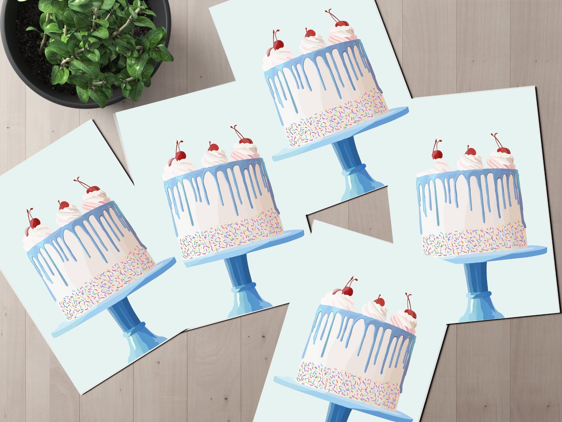 Birthday Cake Postcard Set - Erin Erin Drazdzinski.