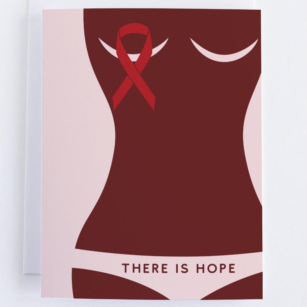 Breast Cancer Awareness Cards: There Is Hope - Thinking Of You Greeting Card.