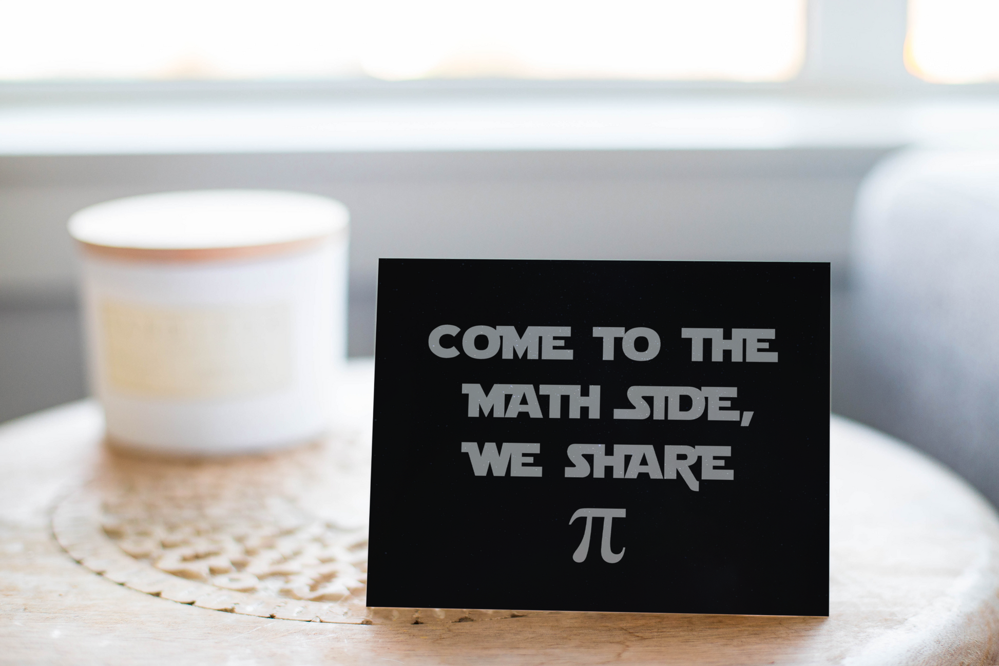 Thinking Of You Greeting Card: Mathside - We share Pi..