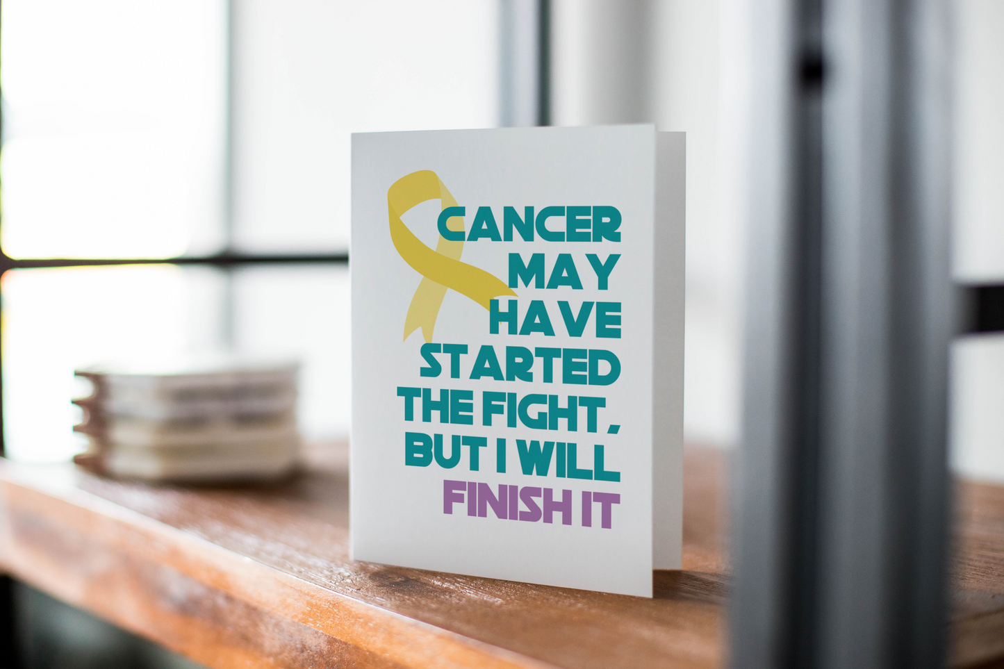 Cancer Fight Greeting Card, Cancer Sucks Fight It Card - Thinking Of You Card.